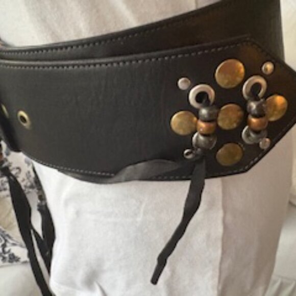 Vintage embellished wide belt - Picture 2 of 4